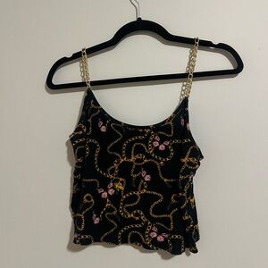 Chain strap crop tank